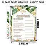 Woodland Animals 30 Baby Shower Feud Game Cards With 1 Answer Card, Safari Gender Reveal Party Supplies Favors (5"X7") - C07