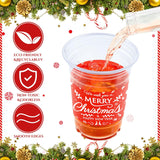 100 Pieces 16 Oz Christmas Party Cups Bulk Merry Christmas Disposable Clear Plastic Cups Holiday Xmas Party Drinking Printed Cup Xmas Supply For Beer Beverage Ice Cream Iced Coffee Snacks