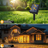 2 Pack Solar Fairy String Lights 66FT 200 LED Warm White Outdoor Waterproof Twinkle Lights with 8 Lighting Modes for Patio Garden Yard Wedding Party Tree Decor