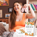 How Big Is Mommys Belly Game, Measure The Baby Bump Baby Shower Game, Orange Summer Baby Shower Party Decorations & Supplies, 1 Sign & 50 Guess Cards-A08