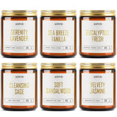 Candles Set - 6Pc Scented Candles, Soy Candle, Aromatherapy Candle, Soy Wax Candle, Candle For Home Scented, Lavender/Vanilla/Eucalyptus/Sage/Jasmine/Sandalwood