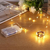 16FT Battery Powered Fairy Lights Warm White Copper Wire Starry LED String Lights for Bedroom Wedding Party Christmas Decor