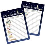 Over The Moon Baby Shower Games, Emoji Game Cards - Twinkle Twinkle Little Star Baby Shower - 20 Count