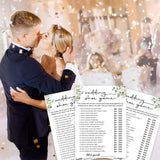 Eucalyptus Bridal Shower Games 30 Guests, Wedding Shoe Bridal Games For Showers, White Rose Wedding Engagement Party Activity Party Supplies/Green-07