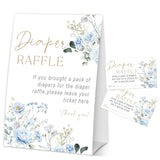 Baby In Bloom Diaper Raffle Tickets, Baby Shower Games For Gender Reveal Party Decorations & Supplies, 1 Sign & 50 Cards Set-A04