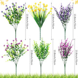 48 Bundles Artificial Faux Flowers Plastic Flower Plants Faux Outdoor Flowers Boxwood Plastic Shrubs Plants For Patio Porch Garden Home Farmhouse Vase Pots Hanging Planters (Classic)