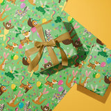 Animal Kids Birthday Wrapping Paper Roll - Mini Roll - 17 Inch X 33 Feet - Baby Animal Bday Design, Perfect For Birthday, Party, Holiday