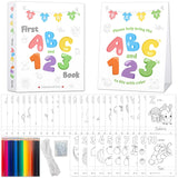 Baby'S First Abc & 123 Book Baby Shower Activity, Guest Book Alternative With Alphabet Coloring Pages, Educational Keepsake & Activities For Guests - Baby Shower Games Craft Kit