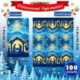 100 Pcs Christmas Nativity Paper Napkins,Disposable Jesus Holy Night Christmas Paper,Xmas Nativity Decorative Religious Hand Towels For Winter Holiday Christmas Dinner Party Supplies