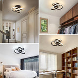 10 Inch Modern LED Ceiling Light with Remote Dimmable Black Flush Mount Fixture