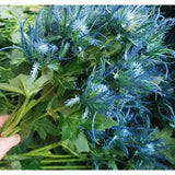 5 Pack Silk Artificial Thistle Flowers Eryngiums Faux Plants For Garden Wedding Prom Party Bouquet Floral Arrangement (Blue)