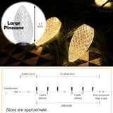 20 Led 41 Ft Christmas Oversize Pinecone String Lights, Fairy Twinkle String Lights Plug In With 11 Modes, Timer & Memor