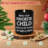 Birthday Gifts For Mom - Favorite Child Scented Candle Vanilla Lavender 10 Oz - Mom Dad Birthday Gifts From Daughter Son, Grandma Grandpa Gift Ideas, Candle For Parents