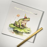 Old English Co. Fun Frog New Home Card - Congratulations 'New Pad' Funny Frog Housewarming Card For Couple - Frog New House Card For Him Or Her | Blank Inside With Envelope