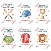 48 Pcs Baseball Valentines Gifts For Kids, Baseball Valentines Day Cards With Envelope For Class Exchange, School Valentine Day Greeting Card Bulk For Sports Party Prizes Favor Supplies
