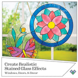 Gallery Glass PROMOGGSTR22 Stained Glass Painting Starter Kit, 10 Piece Set Including 6 Colors, 1 Bottle of Liquid Leading, 2 Plastic Surfaces and 1 Pattern Pack of 20 Molds