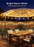 52FT Solar String Lights Waterproof Remote Timer USB & Solar Powered Dimmable Patio Lights
