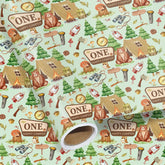 Camping 1St Birthday Wrapping Paper Roll For Boy, One Happy Camper Gift Wrap Paper With Tent Bear, 1 Year Old Gift Art Packing Paper For Baby Shower First Birthday'S Party, 17Inch X 16.5Feet