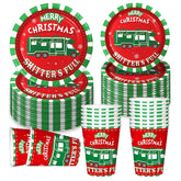 Christmas Vacation Decorations Set Serves 16, Christ Mas Holiday Plates Cups, National Christmas Party Decorations, Xmas Vacation Party Decorations, Bdtz Funny Holiday Supplies