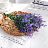 Artificial Flowers, Lavender Fake Flowers 12 Bundles Uv Resistant Shrubs Faux Plastic Greenery Plants Hanging Planter Flora Fence Indoor Outside Wedding Indoor Farmhouse Decor (Violet)