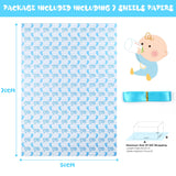 7 Sheet Baby Shower Wrapping Paper Boy,It'S A Boy Blue Footprints Boy Baby Shower Wrap Paper Folded Flat 20 X 28 Inches Per Sheet With Ribbon Set For Newborn Infant Kids Birthday Holiday Celebration Party Gift Wrap