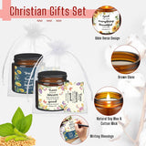 30 Pcs Christian Gifts For Women, 10 Pcs Scented Religious Bible Candles 10 Floral Verses Cards And 10 White Organza Bag For Women Christmas Birthday Wedding Party Gift Supplies Favor