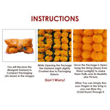 Set Of 5 Artificial Marigold Garlands (52 Inch Each) – Faux Orange Floral Strings For Home, Party, Entryway, Mantle, Wall, Indoor & Outdoor Decoration