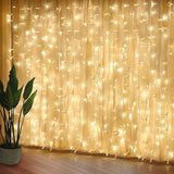 LED Curtain Window Fairy Lights 8 Modes Icicle String Lights for Wall Decor