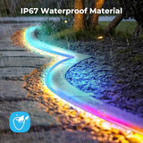50FT RGB LED Neon Rope Lights App & Remote Control Music Sync IP67 Waterproof Strip Lights