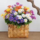 Artificial Daisies Plastic Flowers, 12 Bundles No Fade Artificial Daisies Flowers, Indoor Outside Home Garden, Shrubs, Porch Window Spring Summer Decor, Artificial Flowers For Outdoors