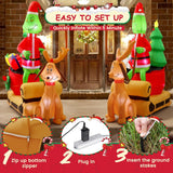 6.8Ft Christmas Inflatables Outdoor Decorations,Inflatable Green Monster Yard Decorations With Led Lights For Indoor Out