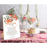 Peach Don'T Say Baby Clothespin Game, Pack Of 1 Wooden Tabletop Sign With Stand And 50 Mini Natural Clothespins, Sweet Peach Baby Shower Game, Gender Reveal Party Decorations - Qx15