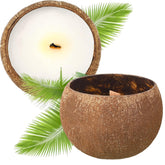 2 Pcs Coconut Candle Coconut Shell Candle Beach Candles Friendly Christmas Gift Hawaii Tropical Decor With Natural Coconut Shell For Home Room Decor, 3.94 X 2.76 Inch(Lavender Flavor)