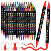 Acrylic Paint Pens - 42 Colors, Dual Tip Pens With Medium And Brush Tips For Rock Painting, Wood, Ceramic, Fabric, Canvas, Easter Eggs, Pumpkin Kits, Diy Crafts