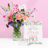 80Th Birthday Party Game – How Many Flowers – Pink Floral Birthday Games For Adults, Flower Garden Theme