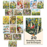 Leanin' Tree, Wings and Wishes, Greeting Cards Assortment Box, Assorted Cards with Envelopes All Occasion, (20 Greeting Cards, 22 Colorful Envelopes)