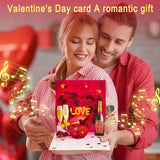 Valentine'S Day Cards, Anniversary Card Pop Up Card,Champagne Led Light & Music, Valentine Card For Women And Men, Music Playing Valentine- Accompaniment, Impresses Lovers