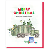 Thank My Driver Christmas Thank You, Gifts For Garbage Men Appreciation Christmas Cards For Trash Collector, Happy Holiday Card For Garbage Man, Recycle Truck, Waste Collection, Sanitation Worker