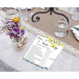 Blue Tiles And Lemons Over Or Under Game For 30 Guests With Game Cards, Lemons Bridal Shower Game, Modern Bridal Shower Decorations, Wedding Shower Or Bachelorette Party Supplies - 02