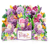 Happy Mother’S Day Pop Up Card, 3D Violet & Peony Best Mom Cards From Daughter Son, Flower Bouquet Popup Greeting Card Gift For Mother Wife Grandma-Cherish Her Smile With Blooming Surprise