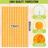 15 Pack Marigold Garland For Decoration 5 Ft Long Strands Faux Artificial Marigold Flowers For Dia De Los Muertos Diwali Indian Wedding Party Decorations(Light Orange)