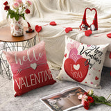 Happy Valentine'S Day Pink Heart Throw Pillow Covers, 20 X 20 Inch I Love You Forever Be Mine Xoxo Hug Me Anniversary Wedding Cushion Case Decoration For Sofa Couch Set Of 4