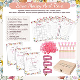 Baby Shower Games 8 Games Floral Theme Baby Shower Bingo, Price Is Right, Guess Who Mommy Or Daddy, Word Scramble Fun And Easy To Play Game Activity For Party Favors
