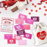 Valentine'S Day Pass The Bag Game -44 Fun Game Cards & 1 Heart - Print Canvas Bag - Valentine'S Party Games For Teens & Adults - Date Night Icebreaker, Home & Office Party Activity & Supplies - A01