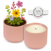 - The Growing Candle, Sandalwood & Vanilla Scented, 8Oz Ceramic Pot, Aromatherapy Candles For Home, 100% Soy, Adelyn