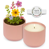 - The Growing Candle, Sandalwood & Vanilla Scented, 8Oz Ceramic Pot, Aromatherapy Candles For Home, 100% Soy, Adelyn