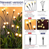 4 Pack Solar Swaying Garden Lights Warm White Outdoor Yard Patio Pathway Decor