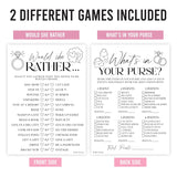 20 Minimalist Hilarious Bridal Shower Games For 20 Guests - Couples Wedding Shower Games, Would She Rather Bridal Shower Game Set, Whats In Your Purse Game Bridal Shower