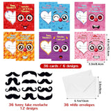 36 Set Valentines Day Gifts For Kids Valentine'S Cards With Funny Mustaches And Envelopes For Kids Classroom School Exchange Gift Valentines Party Favors