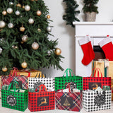 12Pcs Extra Large Christmas Gift Bags, 16.9 * 12.6 * 7.1”, Reusable Tote Bags With Handle Non-Woven Christmas Bags For Gifts Wrapping Xmas Holiday